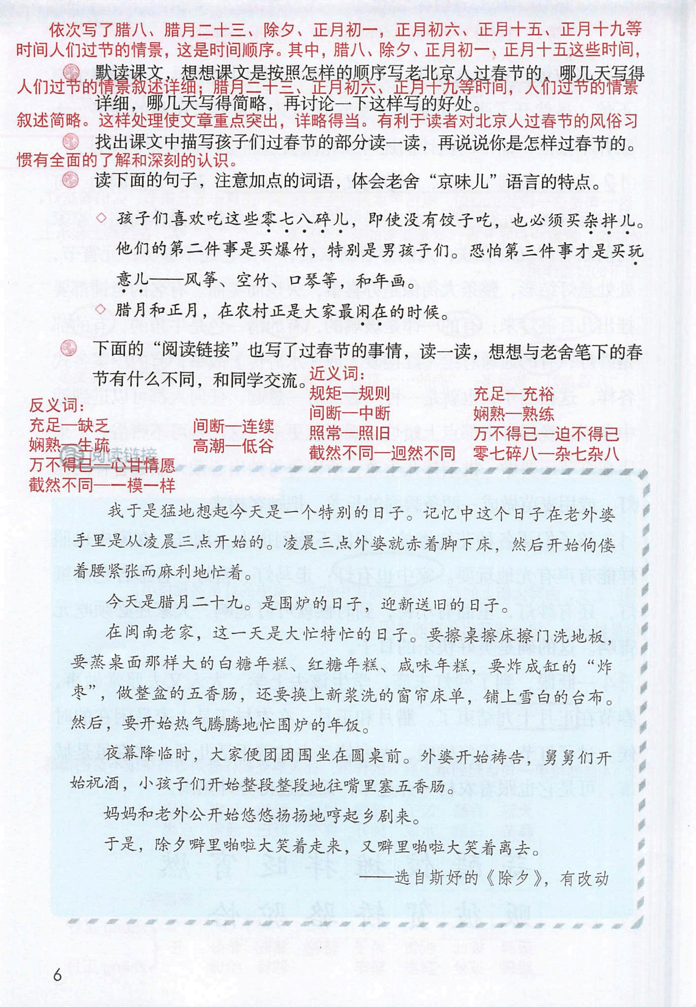 苹果版的同步课堂
:六年级下册语文课堂笔记电子版,第一讲《北京的春节》-第5张图片-太平洋在线下载